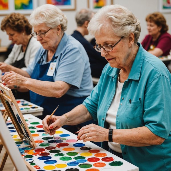 Comment les ateliers de peinture acrylique peuvent-ils favoriser l'expression créative et la motricité fine chez les seniors ?